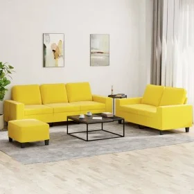 3-teilige Sofagarnitur aus hellgelbem Stoff von , Sofas - Ref: Foro24-3201911, Preis: 560,71 €, Rabatt: %