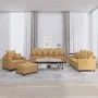 Brown velvet 4-piece sofa set with cushions by , Sofas - Ref: Foro24-3201697, Price: 606,49 €, Discount: %
