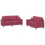 Sofagarnitur mit Kissen 2-teilig aus rotem Samt von , Sofas - Ref: Foro24-3201704, Preis: 434,93 €, Rabatt: %