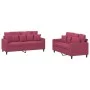 Sofagarnitur mit Kissen 2-teilig aus rotem Samt von , Sofas - Ref: Foro24-3201704, Preis: 427,65 €, Rabatt: %