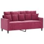 Sofagarnitur mit Kissen 2-teilig aus rotem Samt von , Sofas - Ref: Foro24-3201704, Preis: 427,65 €, Rabatt: %