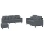 Dark gray velvet 3-piece sofa set with cushions by , Sofas - Ref: Foro24-3201731, Price: 524,12 €, Discount: %