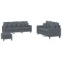 Dreiteilige Sofagarnitur aus dunkelgrauem Samt mit Kissen von , Sofas - Ref: Foro24-3201731, Preis: 508,55 €, Rabatt: %
