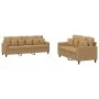 Brown velvet 2-piece sofa set with cushions by , Sofas - Ref: Foro24-3201727, Price: 473,65 €, Discount: %