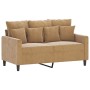 Zweiteilige Sofagarnitur aus braunem Samt mit Kissen von , Sofas - Ref: Foro24-3201727, Preis: 481,81 €, Rabatt: %