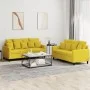 Yellow velvet 2-piece sofa set with cushions by , Sofas - Ref: Foro24-3201706, Price: 379,29 €, Discount: %