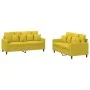 Yellow velvet 2-piece sofa set with cushions by , Sofas - Ref: Foro24-3201706, Price: 379,29 €, Discount: %