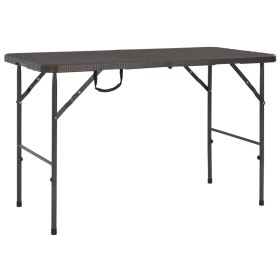 Klappbarer Gartentisch HDPE brauner Rattan-Look 120x60x74 cm von vidaXL, Gartentische - Ref: Foro24-44553, Preis: 66,05 €, Ra...