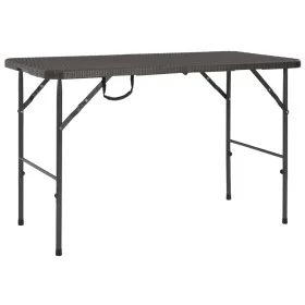 Klappbarer Gartentisch HDPE brauner Rattan-Look 120x60x74 cm von vidaXL, Gartentische - Ref: Foro24-44553, Preis: 70,98 €, Ra...