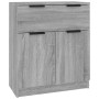 Aparadores 3 piezas madera contrachapada gris Sonoma