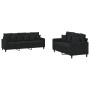 2-piece black velvet sofa set with cushions by , Sofas - Ref: Foro24-3201725, Price: 440,92 €, Discount: %