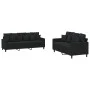 2-piece black velvet sofa set with cushions by , Sofas - Ref: Foro24-3201725, Price: 468,08 €, Discount: %