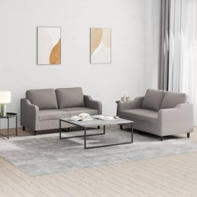 Sofa set with cushions 2 pieces taupe gray fabric by , Sofas - Ref: Foro24-3201809, Price: 412,20 €, Discount: %