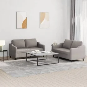 Sofa set with cushions 2 pieces taupe gray fabric by , Sofas - Ref: Foro24-3201809, Price: 408,11 €, Discount: %