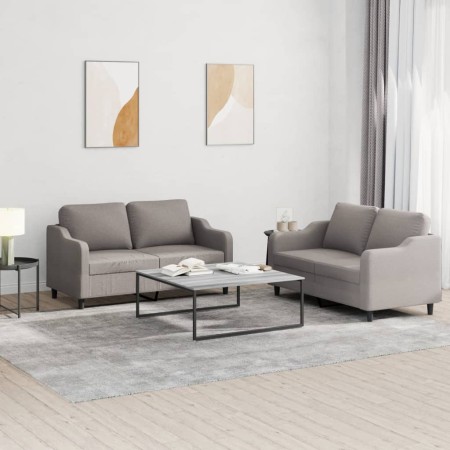 Sofagarnitur mit Kissen, 2-teilig, taupegrauer Stoff von , Sofas - Ref: Foro24-3201809, Preis: 412,20 €, Rabatt: %