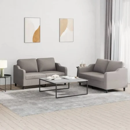 Sofagarnitur mit Kissen, 2-teilig, taupegrauer Stoff von , Sofas - Ref: Foro24-3201809, Preis: 408,11 €, Rabatt: %