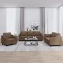 Sofa set with cushions 3 pieces brown fabric by , Sofas - Ref: Foro24-3201773, Price: 675,95 €, Discount: %