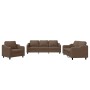 Sofa set with cushions 3 pieces brown fabric by , Sofas - Ref: Foro24-3201773, Price: 659,60 €, Discount: %