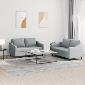 Sofa set with cushions 2 pieces light gray fabric by , Sofas - Ref: Foro24-3201802, Price: 418,58 €, Discount: %