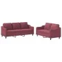 Sofa set with cushions 2 pieces red fabric by , Sofas - Ref: Foro24-3201840, Price: 510,02 €, Discount: %