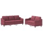 Sofagarnitur mit Kissen 2-teilig aus rotem Stoff von , Sofas - Ref: Foro24-3201840, Preis: 516,75 €, Rabatt: %