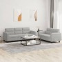 Sofa set with cushions 2 pieces light gray microfiber fabric by , Sofas - Ref: Foro24-3202339, Price: 595,86 €, Discount: %
