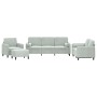 Sofa set with cushions 4 pieces light gray velvet by , Sofas - Ref: Foro24-3201964, Price: 624,88 €, Discount: %
