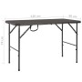 Folding garden table HDPE brown rattan look 120x60x74 cm by vidaXL, Garden tables - Ref: Foro24-44553, Price: 66,16 €, Discou...