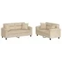 Sofa set with cushions 2 pieces cream microfiber fabric by , Sofas - Ref: Foro24-3202330, Price: 489,15 €, Discount: %