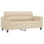 Sofa set with cushions 2 pieces cream microfiber fabric by , Sofas - Ref: Foro24-3202330, Price: 489,15 €, Discount: %