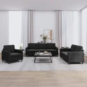 3-piece black velvet sofa set by , Sofas - Ref: Foro24-3201939, Price: 601,99 €, Discount: %