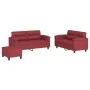Red synthetic leather 3-piece sofa set with cushions by , Sofas - Ref: Foro24-3202370, Price: 526,48 €, Discount: %