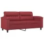 Red synthetic leather 3-piece sofa set with cushions by , Sofas - Ref: Foro24-3202370, Price: 526,48 €, Discount: %