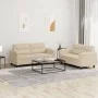 Sofa set with cushions 2 pieces cream microfiber fabric by , Sofas - Ref: Foro24-3202318, Price: 455,43 €, Discount: %