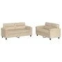 Sofa set with cushions 2 pieces cream microfiber fabric by , Sofas - Ref: Foro24-3202318, Price: 455,43 €, Discount: %
