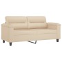 Sofa set with cushions 2 pieces cream microfiber fabric by , Sofas - Ref: Foro24-3202318, Price: 463,83 €, Discount: %