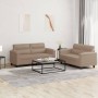 Cappuccino synthetic leather 2-piece sofa set with cushions by , Sofas - Ref: Foro24-3202366, Price: 454,63 €, Discount: %