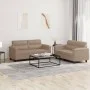 Cappuccino synthetic leather 2-piece sofa set with cushions by , Sofas - Ref: Foro24-3202366, Price: 447,75 €, Discount: %