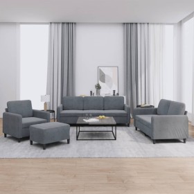 Dark gray velvet 4-piece sofa set by , Sofas - Ref: Foro24-3201945, Price: 630,65 €, Discount: %