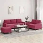 Dreiteilige Sofagarnitur aus rotem Samt mit Kissen von , Sofas - Ref: Foro24-3201530, Preis: 472,35 €, Rabatt: %