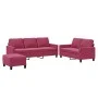 Dreiteilige Sofagarnitur aus rotem Samt mit Kissen von , Sofas - Ref: Foro24-3201530, Preis: 472,35 €, Rabatt: %