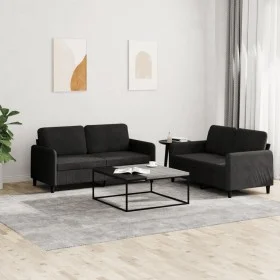 2-piece black velvet sofa set by , Sofas - Ref: Foro24-3201979, Price: 397,96 €, Discount: %