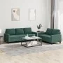 Zweiteilige Sofagarnitur aus dunkelgrünem Samt mit Kissen von , Sofas - Ref: Foro24-3201518, Preis: 465,92 €, Rabatt: %