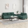 Zweiteilige Sofagarnitur aus dunkelgrünem Samt mit Kissen von , Sofas - Ref: Foro24-3201518, Preis: 504,34 €, Rabatt: %