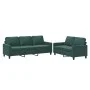 Dark green velvet 2-piece sofa set with cushions by , Sofas - Ref: Foro24-3201518, Price: 465,92 €, Discount: %