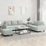Juego de sofás con cojines 3 piezas terciopelo gris claro de , Sofás - Ref: Foro24-3201526, Precio: 524,80 €, Descuento: %