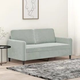 2-seater light gray velvet sofa 140 cm by , Sofas - Ref: Foro24-359442, Price: 171,19 €, Discount: %