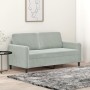 2-Sitzer-Sofa aus hellgrauem Samt, 140 cm von , Sofas - Ref: Foro24-359442, Preis: 171,52 €, Rabatt: %