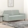 2-Sitzer-Sofa aus hellgrauem Samt, 140 cm von , Sofas - Ref: Foro24-359442, Preis: 171,19 €, Rabatt: %