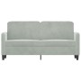 Sofá de 2 plazas de terciopelo gris claro 140 cm
